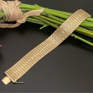 Vintage VERONESE Gold Over 925 Italy Sterling Silver Wide Vermeil Bracelet 56g.